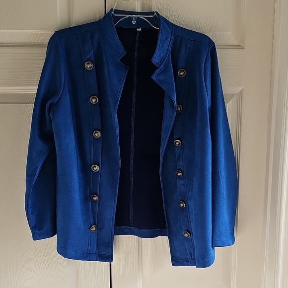 NEW FME Blue Decorative Button Women's Double Breasted Blazer Size XXL - Picture 10 of 12